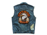 Eagle Wings Denim Biker Vest