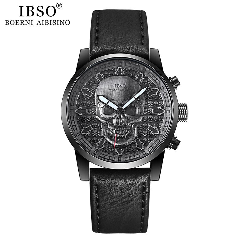 IBSO Brand Skull Quartz Watch for Men 2019 Creative Skullies Sport Quartz Hours Male Wristwatch Clocks Hiphop relogios masculino