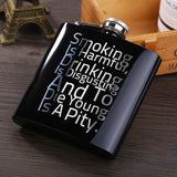 6 OZ Black *Skull Stainless Steel Hip Flask  *Custom Made