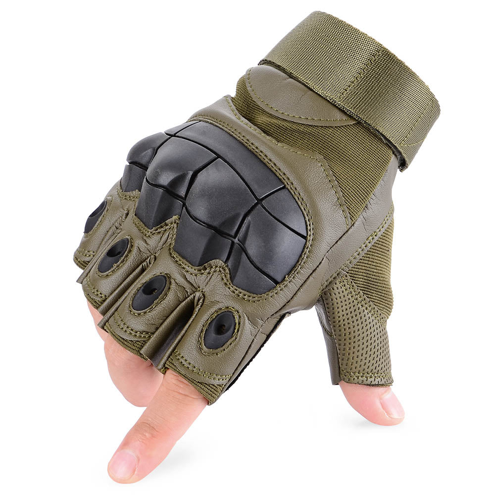 Motorcycle Fingerless Glove  Hard Knuckle Protective Gear