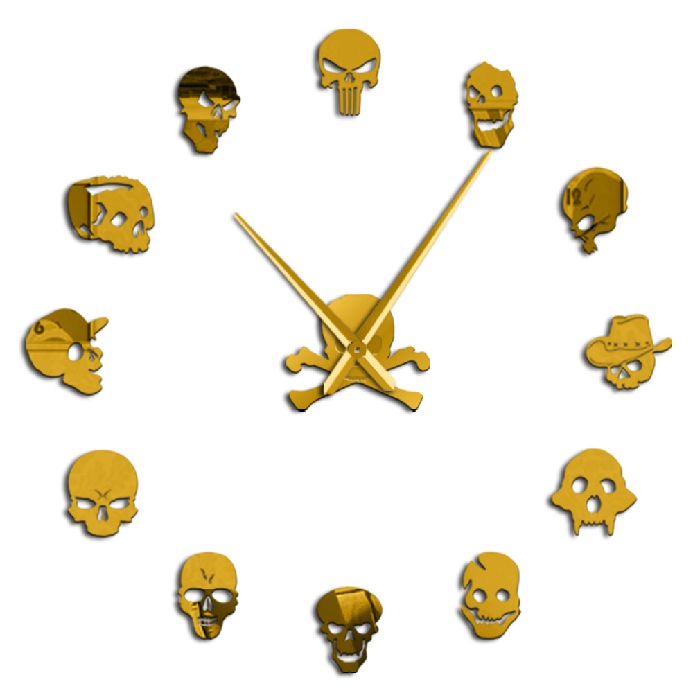 Skull Head Large Clock  *Zombie Heads Large Wall Clock