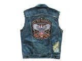 Eagle Wings Denim Biker Vest