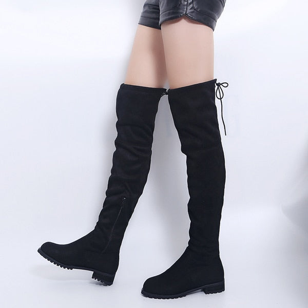 2021 Thigh High Boots *Suede Black/Gray/Red