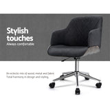 Wooden Gaming Chairs Executive Fabric Grey