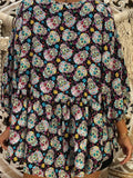 Halloween Skeleton Print V-neck Loose Blouse For Women