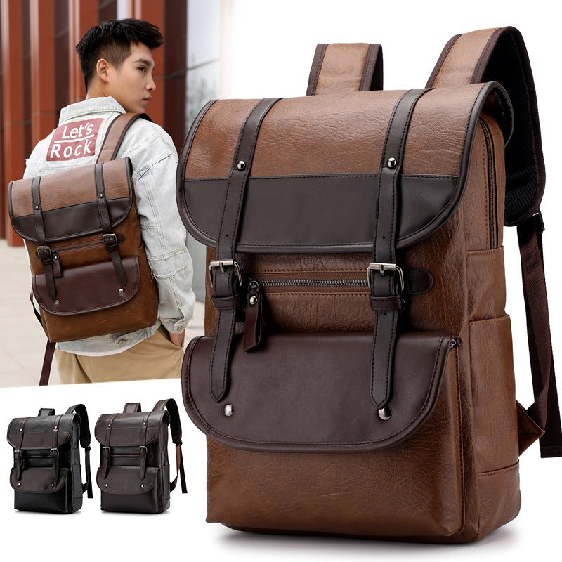Large Capacity PU Leather Backpack