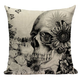 Skull Linen Cushion Cover  45x45