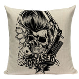 Skull Linen Cushion Cover  45x45