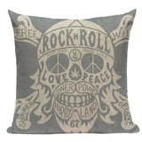 Skull Linen Cushion Cover  45x45