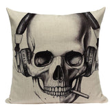 Skull Linen Cushion Cover  45x45