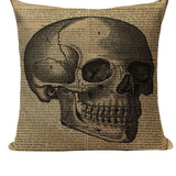 Skull Linen Cushion Cover  45x45