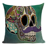 Skull Linen Cushion Cover  45x45