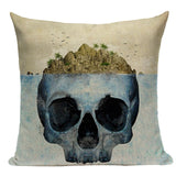 Skull Linen Cushion Cover  45x45