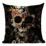 Skull Linen Cushion Cover  45x45