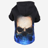 3D Digital Print Skull Winter Pet Hoodie with Harness Hole