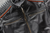 Vintage Skulls Biker Leather Jacket Plus Size 4XL Genuine Cowhide