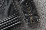 Vintage Skulls Biker Leather Jacket Plus Size 4XL Genuine Cowhide
