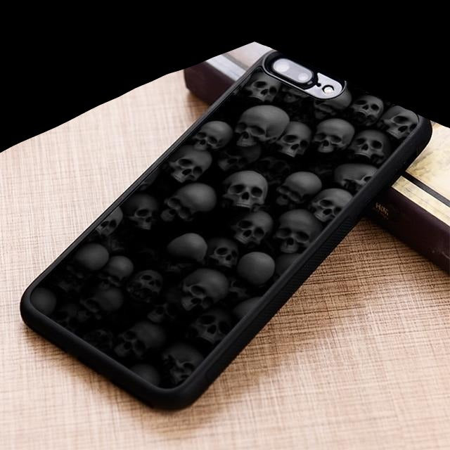Dark Skull Pattern phone Case cover For iPhone 5 6 6s 7 8 plus X XR XS max 11 12 Pro Samsung Galaxy S7 edge S8 S9 S10