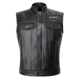 Biker Skull Backwoods PU Leather Vest