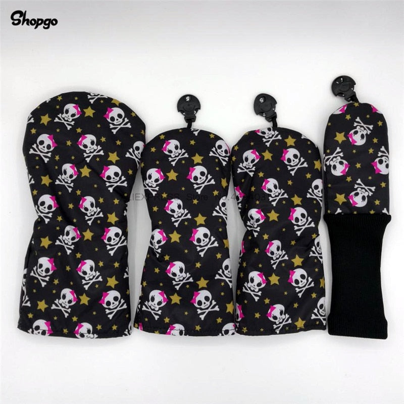 New Skull Golf Headcovers Golf Driver Fairway Woods Hybrid Covers
