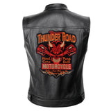 Thunder Road Skull PU Leather Vest