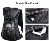 3D Skull Leather Backpack with Hood Cap