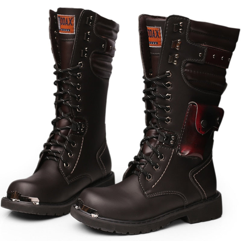 Men's Cowhide Genuine Leather Motorcycle Boots