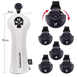 Craftsman Golf Headcover Sets for Woods Driver Fairway Utility Hybrid With Number Tag Skull Emblem PU Leather