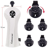 Craftsman Golf Headcover Sets for Woods Driver Fairway Utility Hybrid With Number Tag Skull Emblem PU Leather