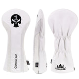 Craftsman Golf Headcover Sets for Woods Driver Fairway Utility Hybrid With Number Tag Skull Emblem PU Leather