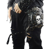 Gothic Steampunk Skull Leather Messenger Bag