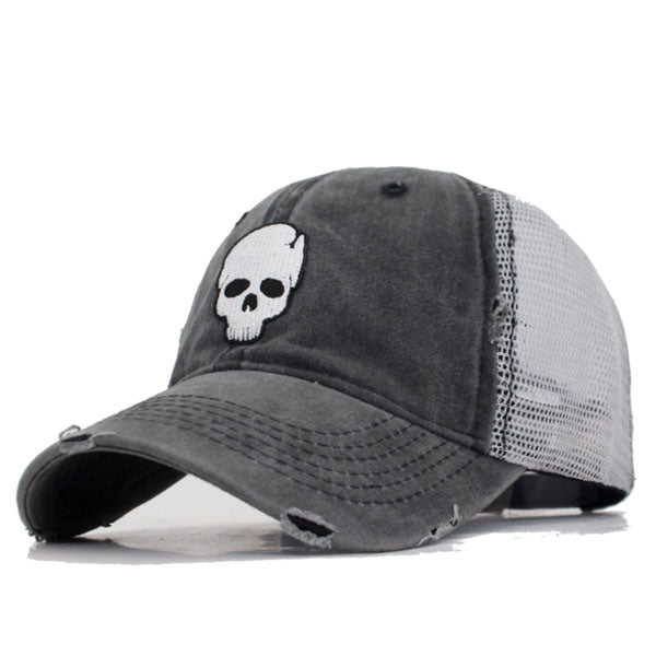 Snapback Bone Skull Washed Baseball Hat