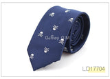 Slim Skull Ties For Men Classic Polyester Neckties