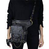 Gothic Steampunk Skull Leather Messenger Bag