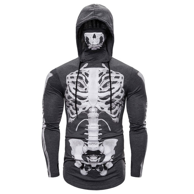 Skeleton Streetwear Men's Hoodies Mask Skull Pullover
