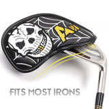 10 PCS/SET High Quality Pu Leather Golf Head Cover with Skull Emblem