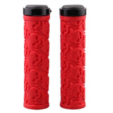 Pair Skull Handlebar Grips   Dual Lock On Clamps