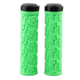 Pair Skull Handlebar Grips   Dual Lock On Clamps