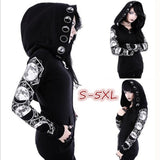 Gothic Winged Skull Hooded Women's Hoodies