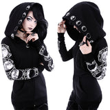 Gothic Winged Skull Hooded Women's Hoodies