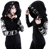 Gothic Winged Skull Hooded Women's Hoodies