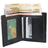 Skull Cross Men's Genuine Leather Short Slim Wallet