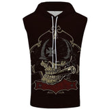 Skull Sleeveless Hoodie Sweatshirt Vest