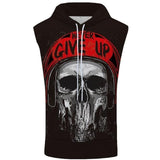 Skull Sleeveless Hoodie Sweatshirt Vest