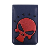 Craftsman Blue/Red Skull Leather Golf Scorecard / Yardage Book Holder Cover 6.3"x 4"