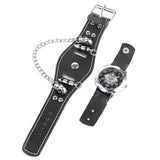 Bullet Chain Wrist Watch Skull Cuff with Steampunk Bracelet