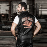 Men's Pig Skull Leather Jacket Vest