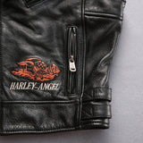 Men's Pig Skull Leather Jacket Vest