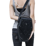 Victorian Gothic Messenger Skull Rivet Bag