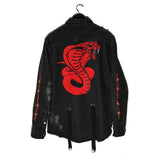 Gothic Demon Skull Black Denim Jacket